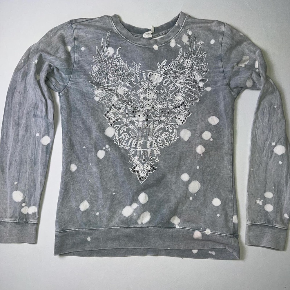 Affliction distressed cutout sweatshirt